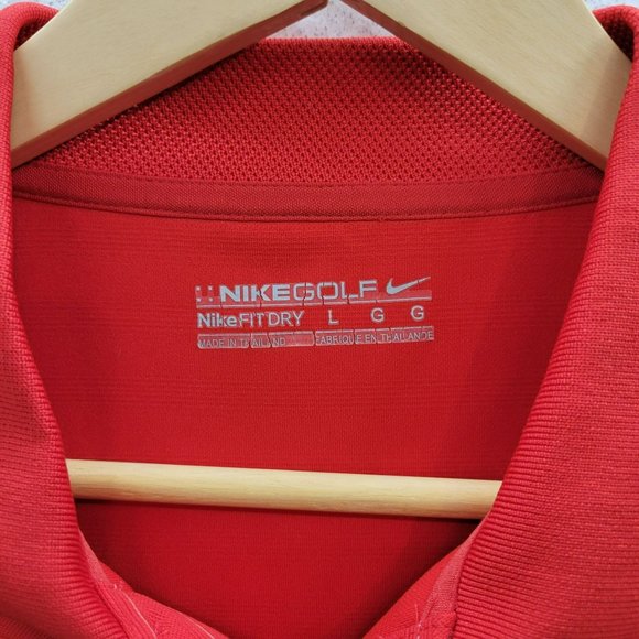 Nike Golf Fit Dry Men's Large Red White Stripes 256650-612 - Picture 4 of 6